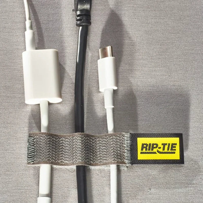 Rip-Tie® CableCatch Hook and Loop Strap - 4" L x 5/8" W - Nylon - White
