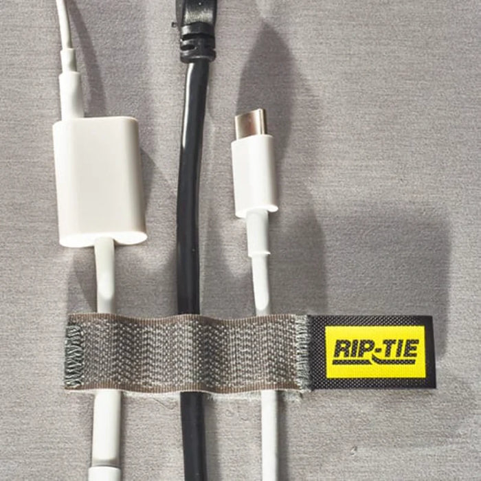 Rip-Tie® CableCatch Hook and Loop Strap - 2" L x 5/8" W - Nylon - Grey