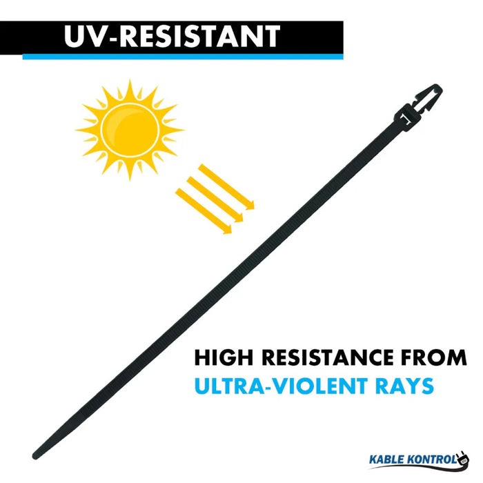 6 Inch - Push Mount Zip Ties - 40 Lbs Strength - 100 Pcs - Black