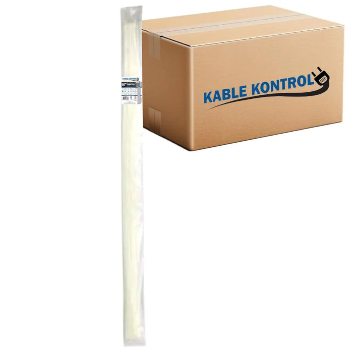 60 Inch - Zip Ties - Nylon - Natural - 175 Lbs Strength - 500 Pcs - Bulk Zip Ties