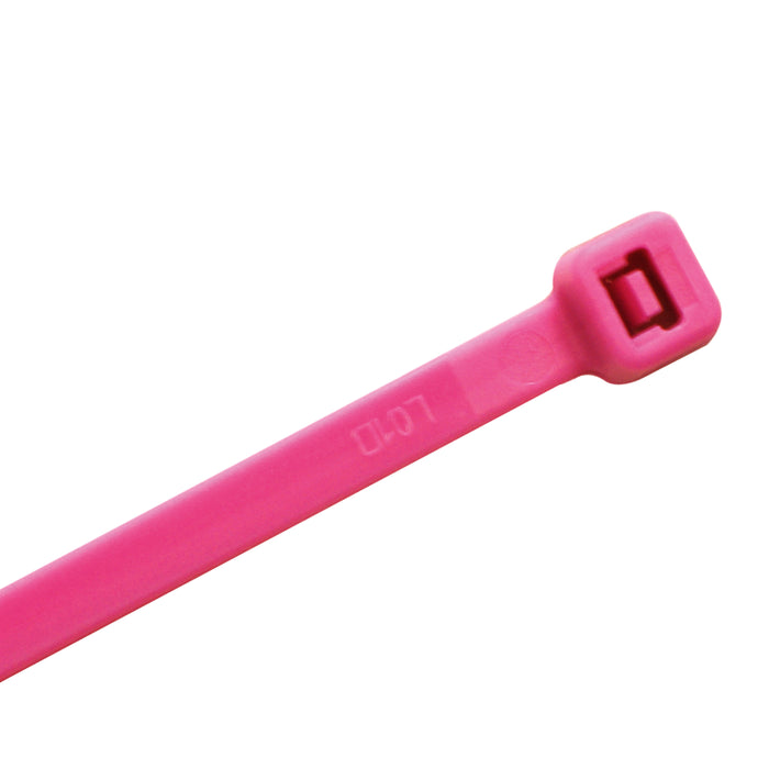 8 Inch - Color Zip Ties - Nylon - Pink - 50 Lbs Strength - 100 Pcs