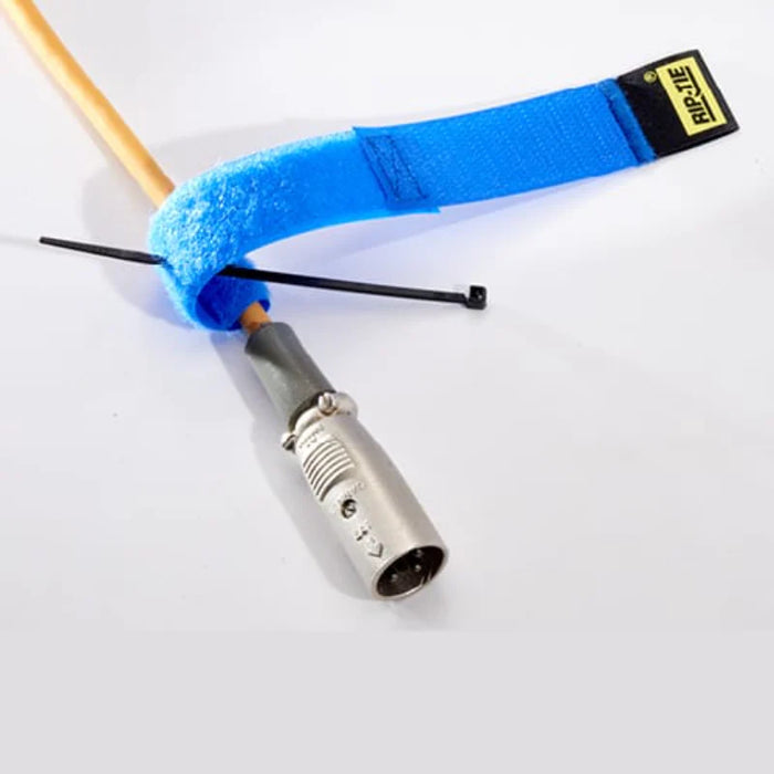 Rip-Tie® EconoWrap With Nylon Tie Hook and Loop Strap - 7" L x 1" W - Nylon - Blue