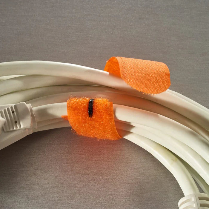 Rip-Tie® EconoWrap With Nylon Tie Hook and Loop Strap - 7" L x 1" W - Nylon - White