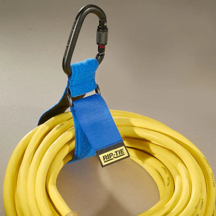 Rip-Tie® Locking Carabiner 4.5" with Hook And Loop Strap With Webbing - 20" L x 2" W - Nylon - Gray