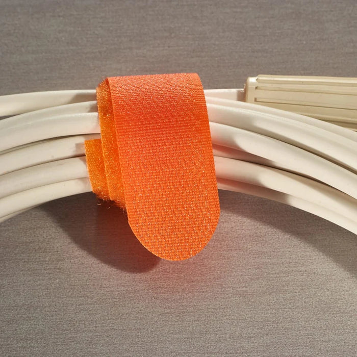 Rip-Tie® EconoWrap Hook and Loop Strap - 5" L x 3/4" W - Nylon - Orange
