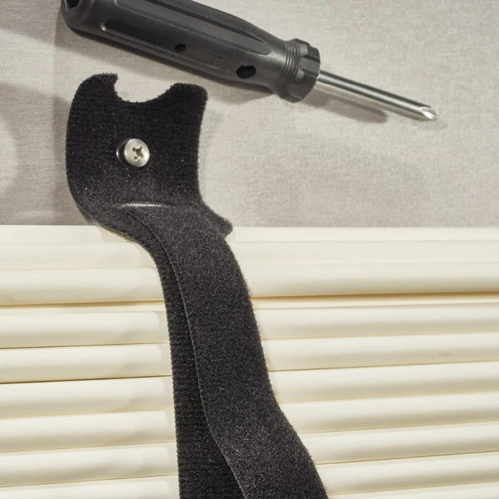 Rip-Tie® Lite Screw Mount with Grommet Hook and Loop Strap - 23" L x 7/8" W - Nylon - Black