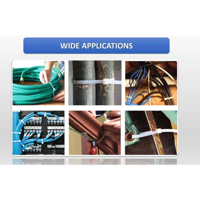 12 Inch - Zip Ties - Nylon - Natural - 75 Lbs Strength - 100 Pcs