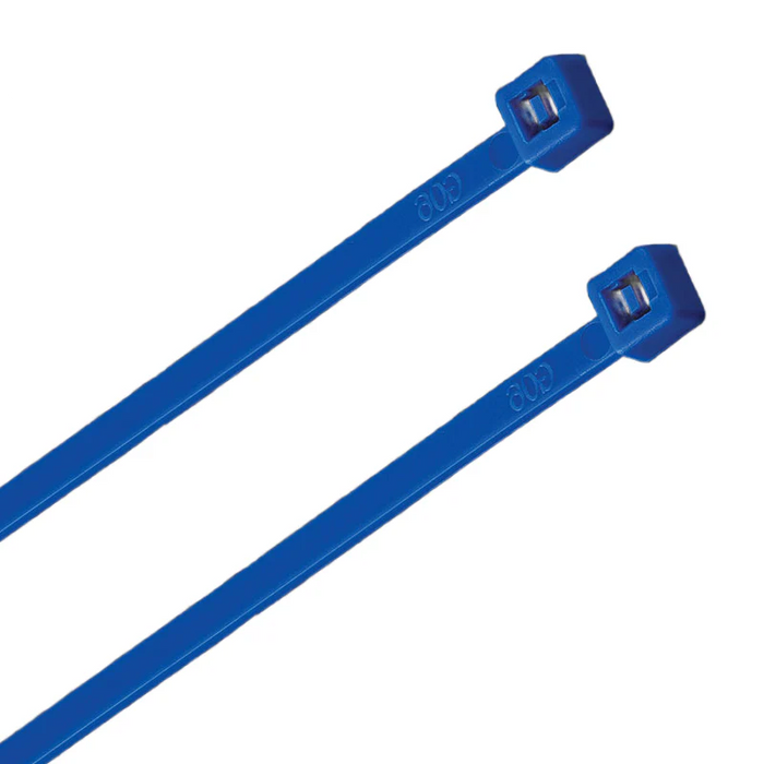 4 Inch - ETFE Tefzel Zip Ties - 18 Lbs Strength - 100 Pcs - Blue