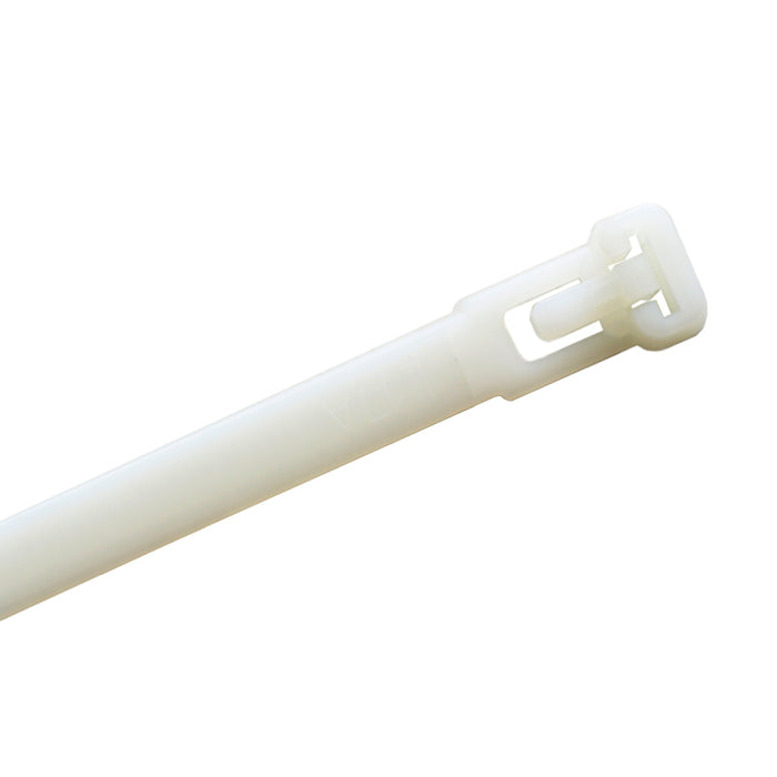6 Inch - Releasable Reusable Zip Ties - Nylon - Natural - 50 Lbs Strength - 100 Pcs