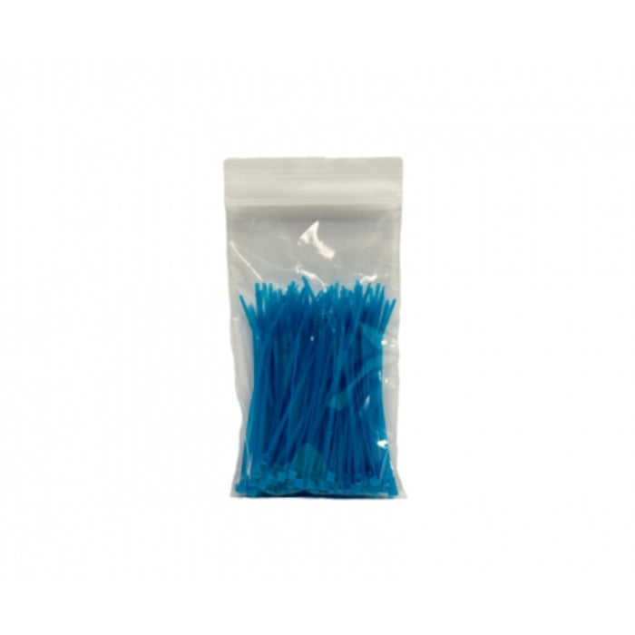 4 Inch Long - (ETFE) Tefzel Zip Ties - Blue - 18 Lbs Strength - 100 Pcs