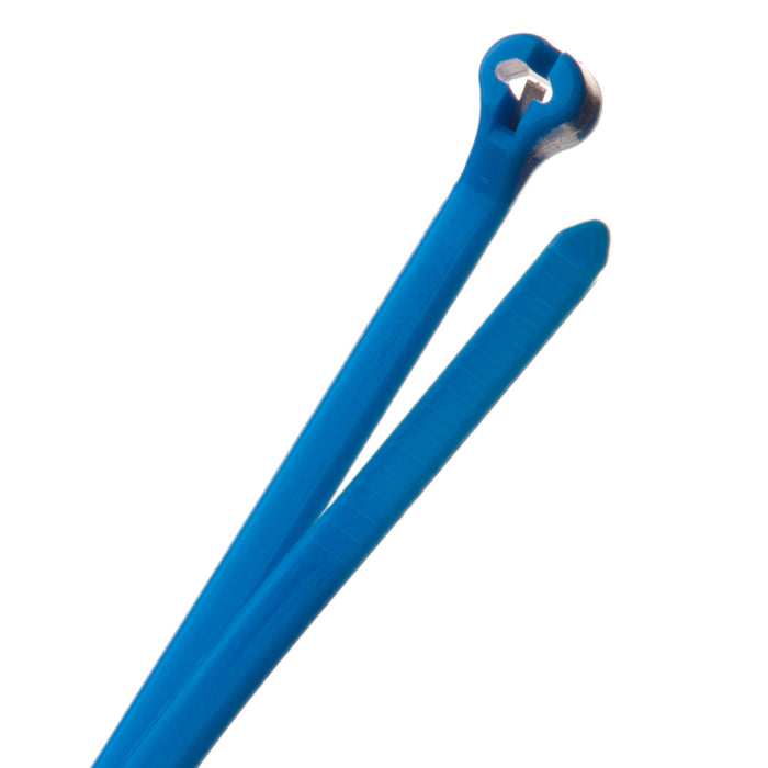 4 Inch - Metal Barb Zip Ties - Nylon - Blue - 30 Lbs Strength - 1000 Pcs