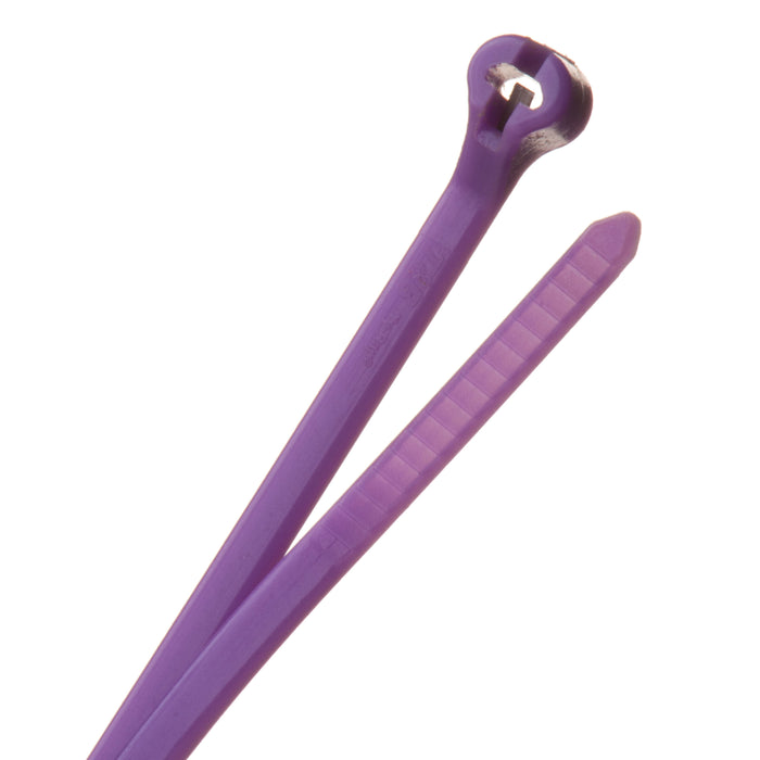 4 Inch - Metal Barb Zip Ties - Nylon - Purple - 30 Lbs Strength - 1000 Pcs