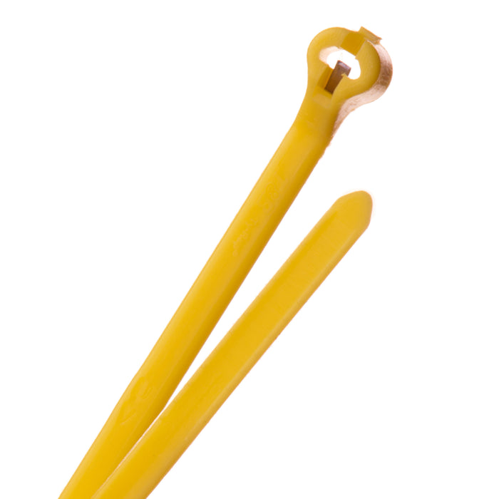 4 Inch - Metal Barb Zip Ties - Nylon - Yellow - 30 Lbs Strength - 1000 Pcs