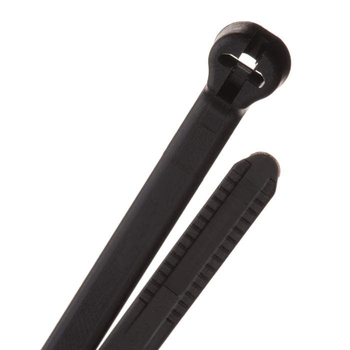 8 Inch - Metal Barb Zip Ties - Nylon - Black - 50 Lbs Strength - 1000 Pcs