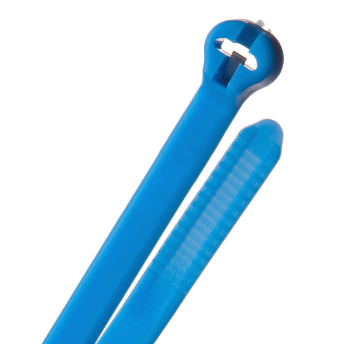 8 Inch - Metal Barb Zip Ties - Nylon - Blue - 50 Lbs Strength - 1000 Pcs
