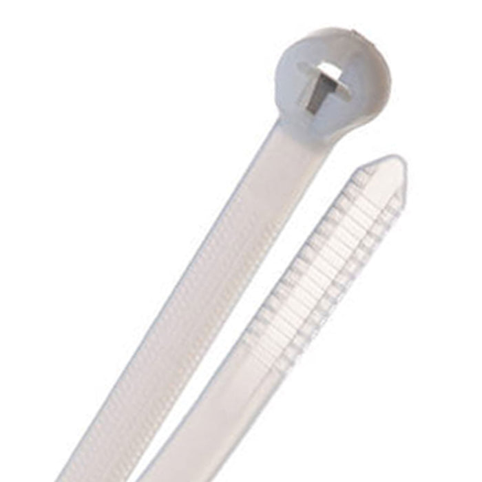 8 Inch - Metal Barb Zip Ties - Nylon - Clear - 50 Lbs Strength - 1000 Pcs