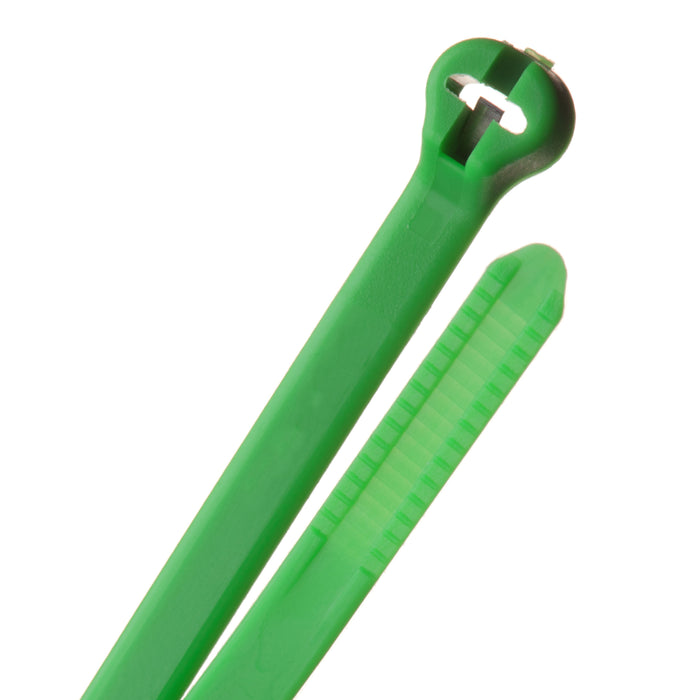 8 Inch - Metal Barb Zip Ties - Nylon - Green - 50 Lbs Strength - 1000 Pcs
