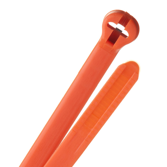 8 Inch - Metal Barb Zip Ties - Nylon - Orange - 50 Lbs Strength - 1000 Pcs