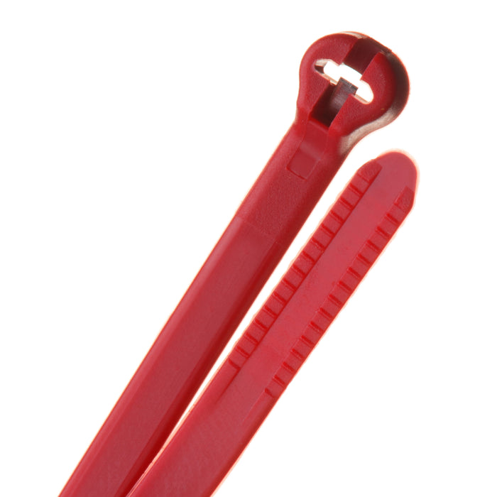 8 Inch - Metal Barb Zip Ties - Nylon - Red - 50 Lbs Strength - 1000 Pcs