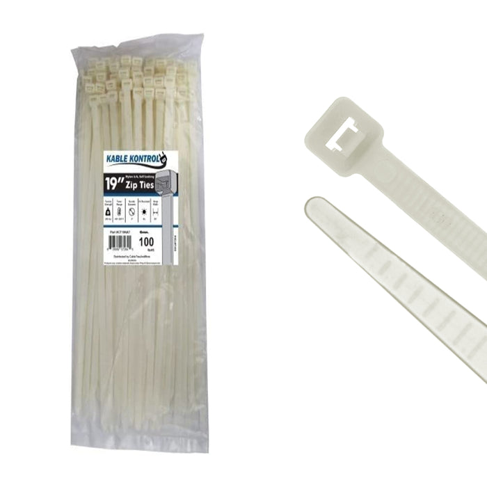 kable-kontrol-extra-heavy-duty-zip-ties-19-inch-natural-nylon-250-lbs-tensile-strength-100-pack