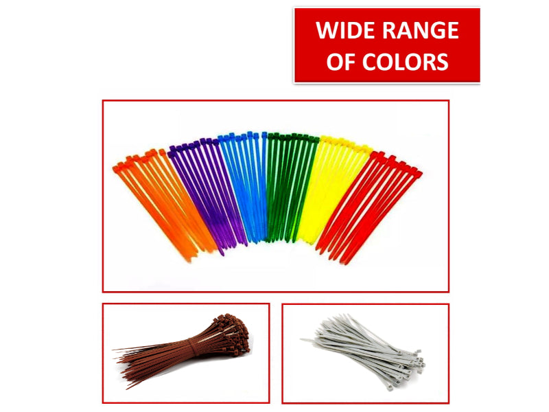 14 Inch - Color Zip Ties - Nylon - Fluorescent Orange - 120 Lbs Strength - 100 Pcs