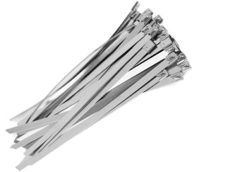 11 Inch - Stainless Steel Metal Zip Ties - 350 Lbs Strength - 100 Pcs