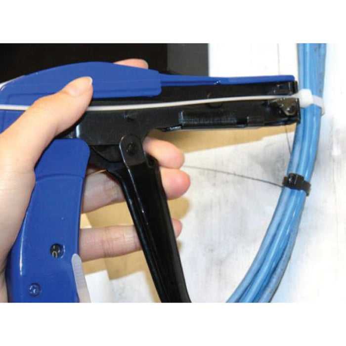 Kable Kontrol Zip Tie Tool Tension Gun and Cutter - For Nylon Zip Ties - Metal Body - Blue