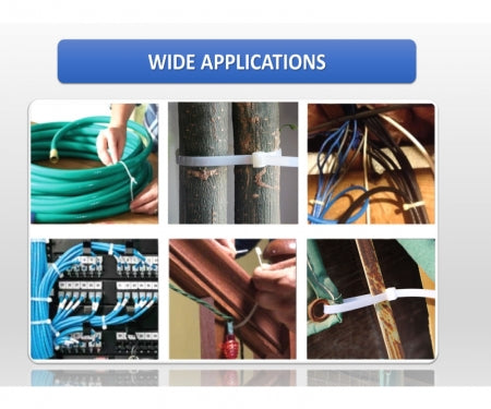 8 Inch - Zip Ties - Nylon - Natural - 50 Lbs Strength - 100 Pcs