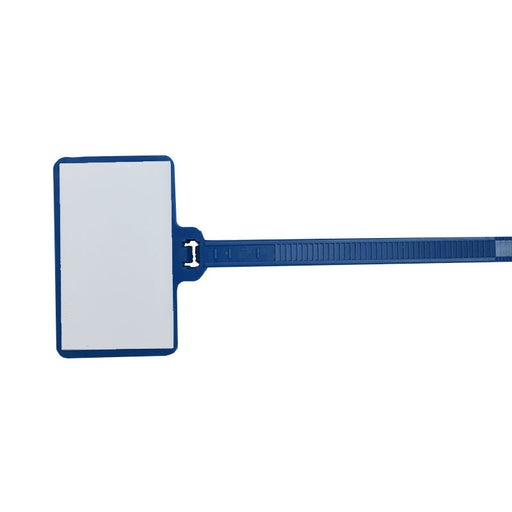 Write On Zip Tie Tags 3 Inch 1.7/8 Inch x 1.1/8 Inch Flag Size 100 pc Blue