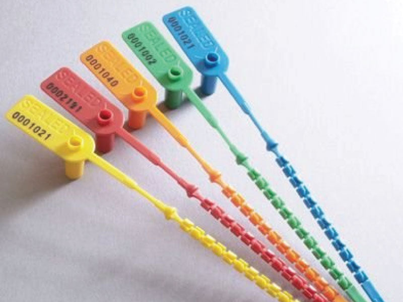 Tamper Evident Serialized Pull Tight Zip Tie Seals - 18" Long - 50 Pack - Orange