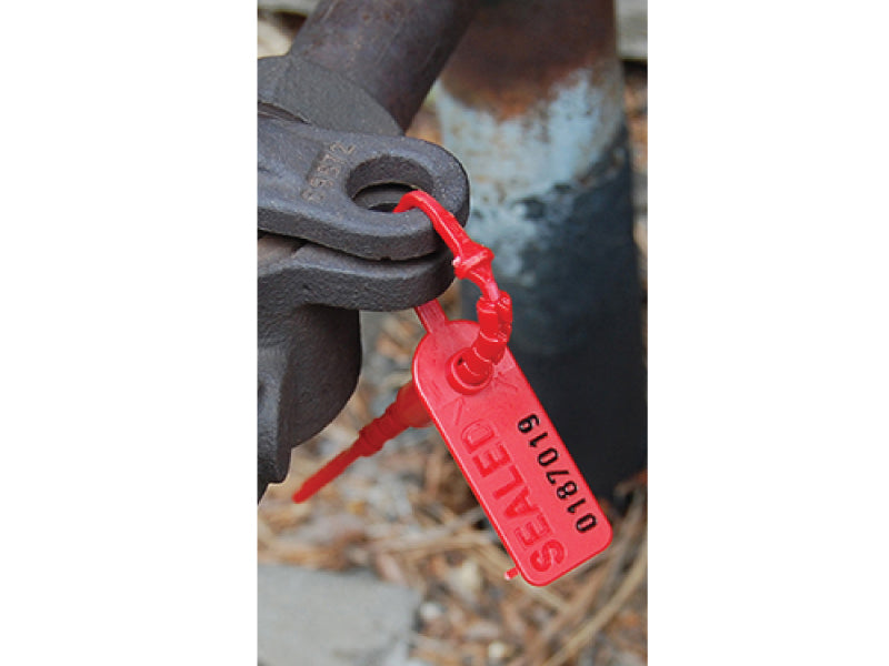 Tamper Evident Serialized Pull Tight Zip Tie Seals - 18" Long - 50 Pack - Red