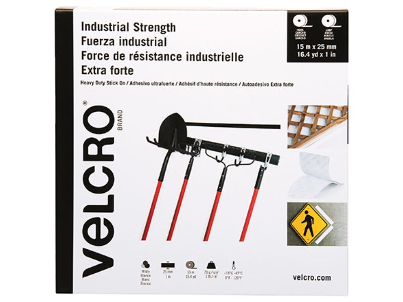 VELCRO Industrial Strips Combo Pack 1 Inch White