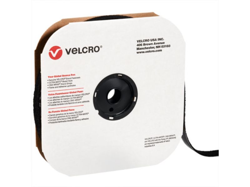 VELCRO Individual Hook Tape Strips 1/2 Inch W x 75 Feet Length Black