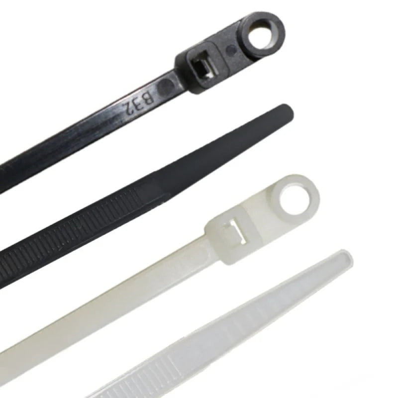 ACT 7-Inch Mounting Hole Zip Ties – Black, 50lb Tensile – 100 Pack (ACT5000B)