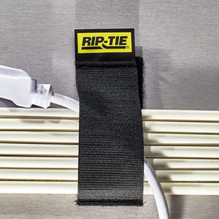 Rip-Tie®  CableCatch Hook and Loop Strap - 5" L x 2" W - Nylon - White