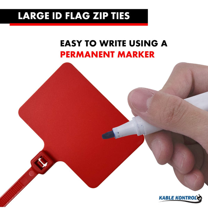 Large ID Flag Zip Ties