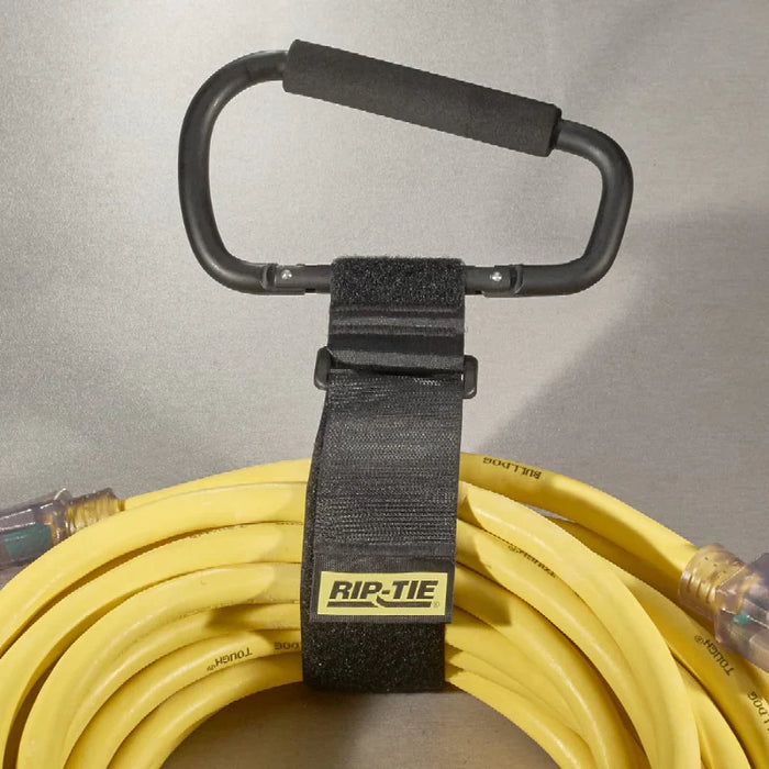 Rip-Tie® 6" Carabiner Hook And Loop Strap - 20" L x 2" W - Nylon - Yellow