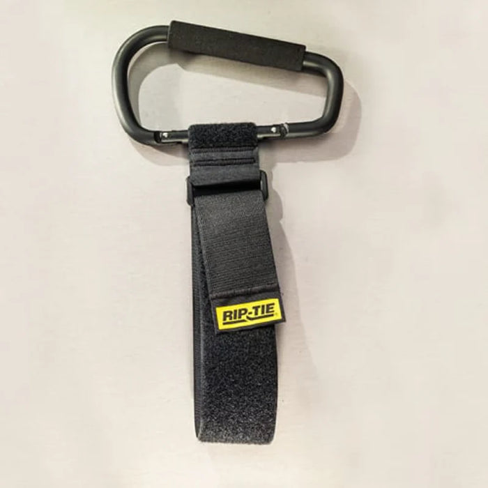 Rip-Tie® 6" Carabiner Hook And Loop Strap - 20" L x 2" W - Nylon - Black