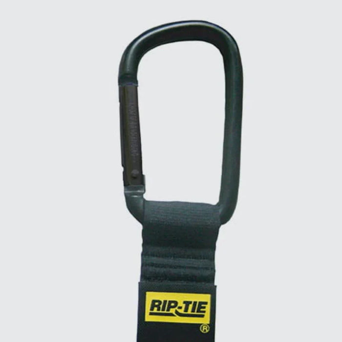 Rip-Tie® Black Carabiner Hook And Loop Strap - 6" L x 1" W - Nylon - Neon Pink