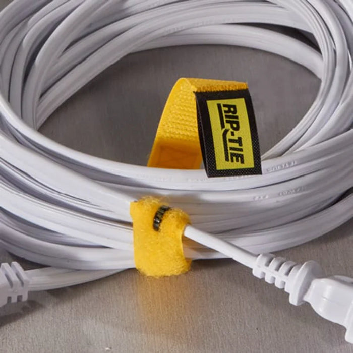 Rip-Tie® CableWrap Hook and Loop Strap - 6" L x 5/8" W - Nylon - Yellow