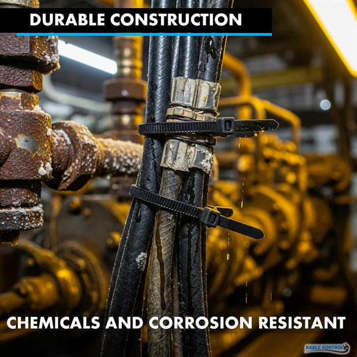 8 Inch - Polypropylene Zip Ties - 30 lbs Tensile Strength - 100 Pcs - Black