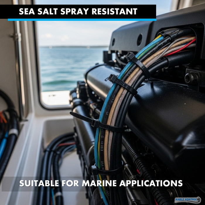 12 Inch - Polypropylene Zip Ties - 30 lbs Tensile Strength - 100 Pcs - Black