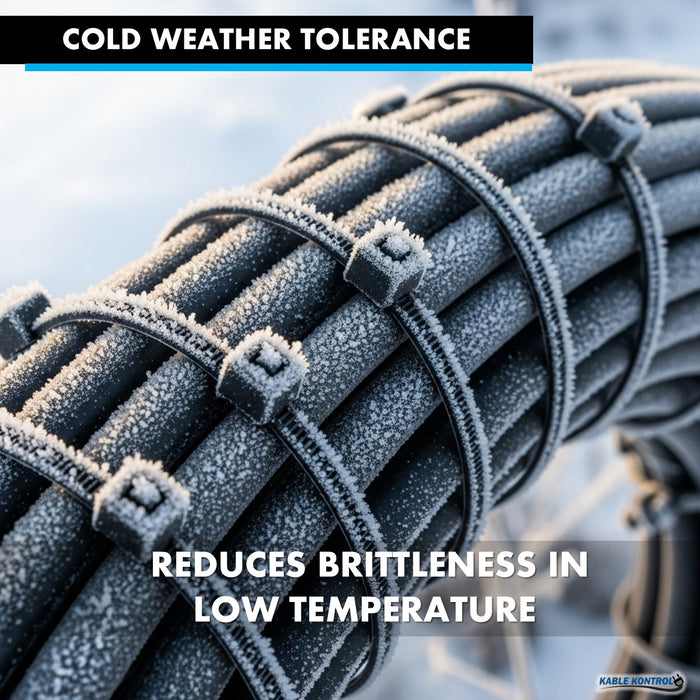 14 Inch - Polypropylene Zip Ties - 50 lbs Tensile Strength - 100 Pcs - Black