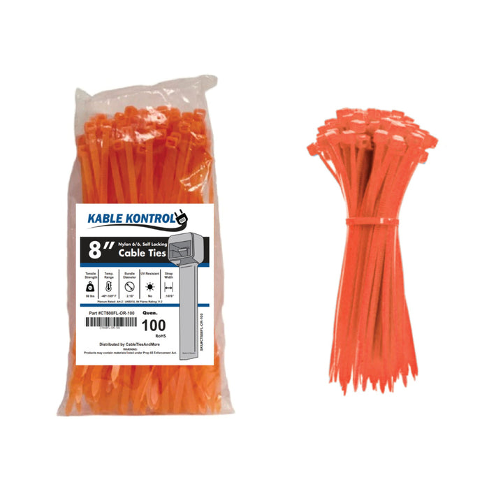 Fluorescent Orange Zip Ties