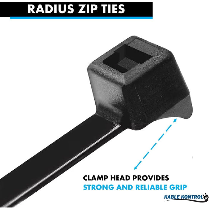 4 Inch - Fuel Line Zip Ties - 18 Lbs Strength - 100 Pcs - Black