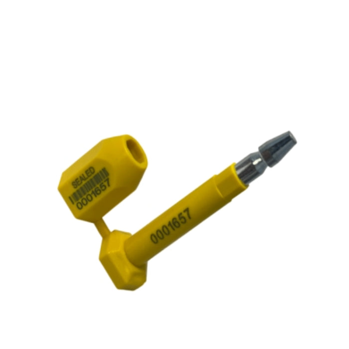 High Security Bolt Seal - Serialized and Barcoded - Yellow - 10 Pcs