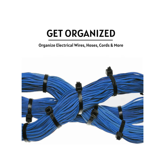 34 Inch - Weather Resistant Zip Ties - Nylon - Black - 175 Lbs Strength - 50 Pcs