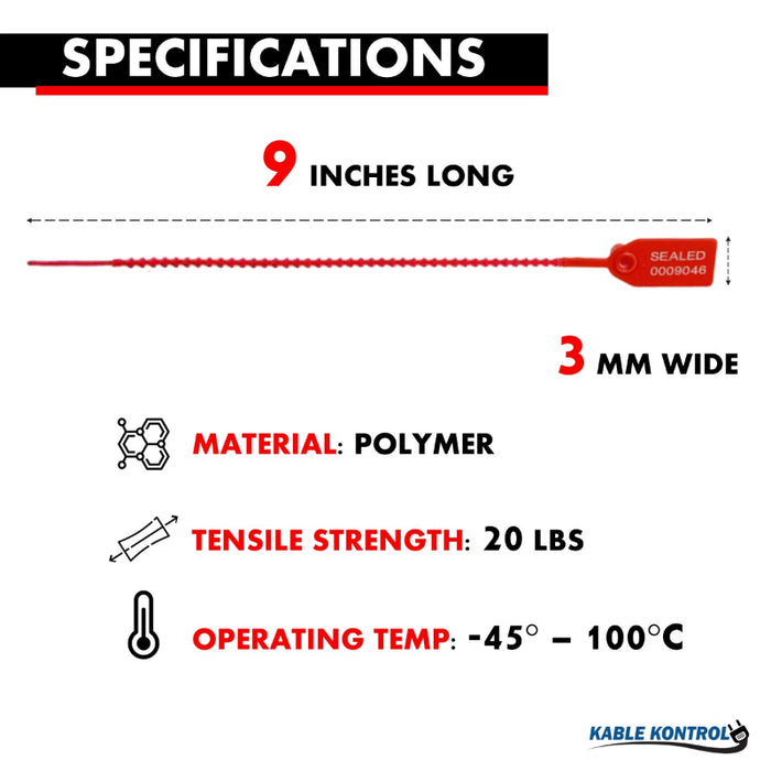 Pull Tight Identification & Serialized / Numbered Zip Ties