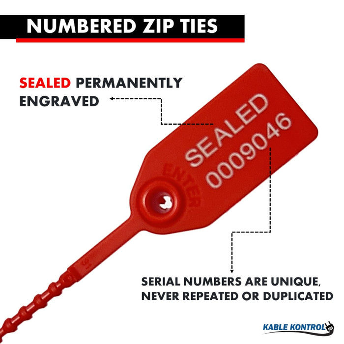 Pull Tight Identification & Serialized / Numbered Zip Ties