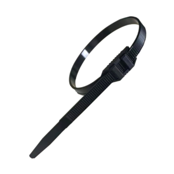 12 Inch - Low Profile Zip Ties - UV Resistant Nylon - Black - 120 Lbs Strength - 100 Pcs